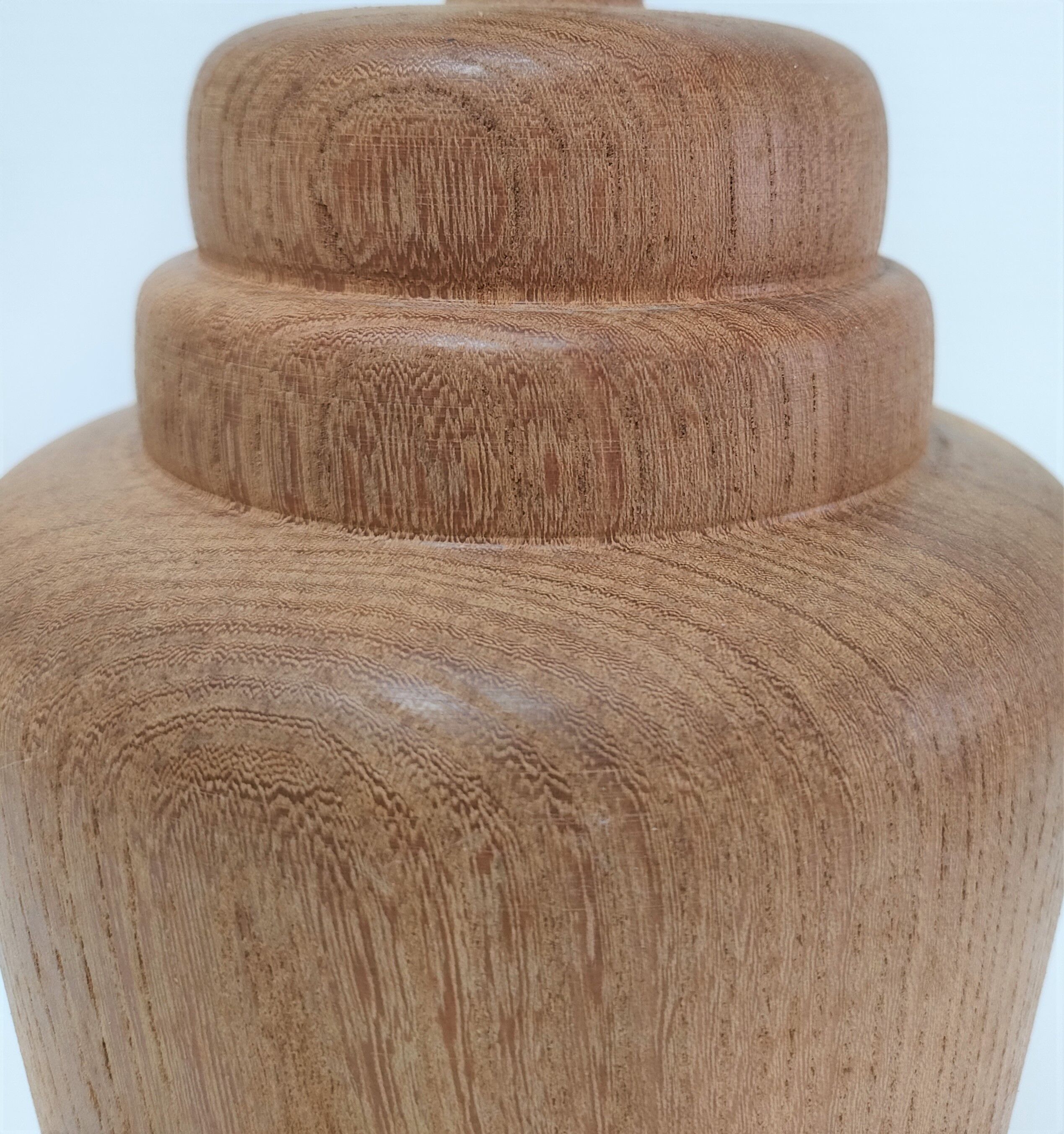 Lamp foot shape potiche solid wood turned vintage
