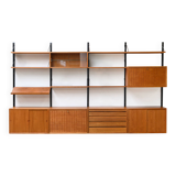 Unité murale modulaire scandinave en teck par Poul Cadovius pour Royal System, Danemark Années 1960