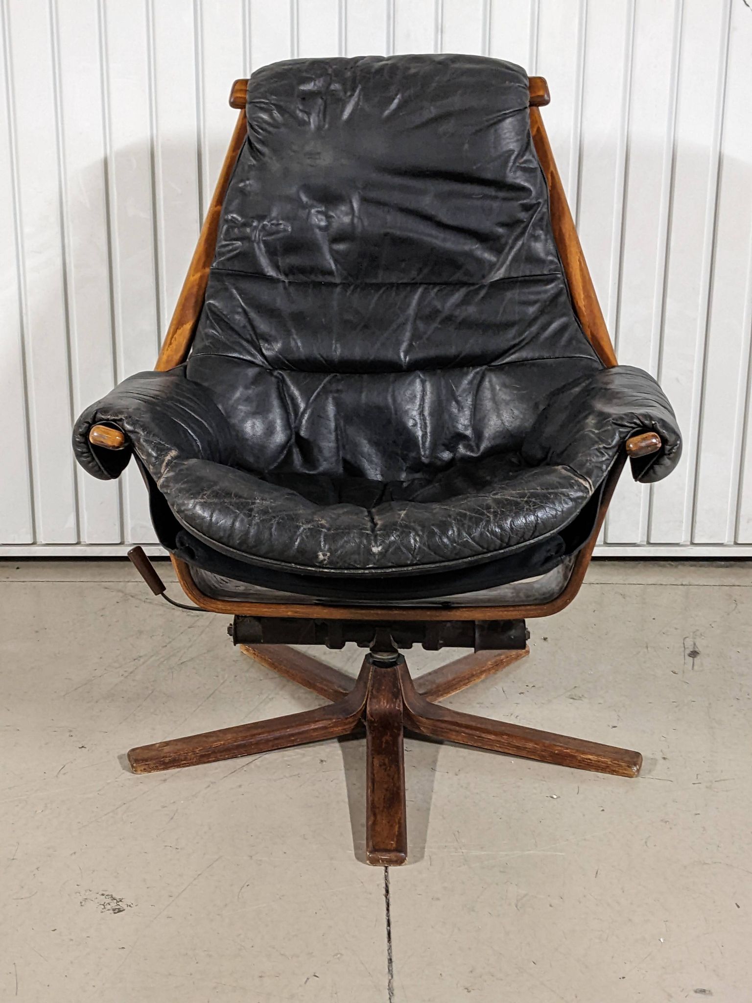 Vintage lounge armchair Gote Mobler 1960 swivel and reclining