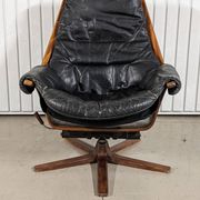 Vintage lounge armchair Gote Mobler 1960 swivel and reclining