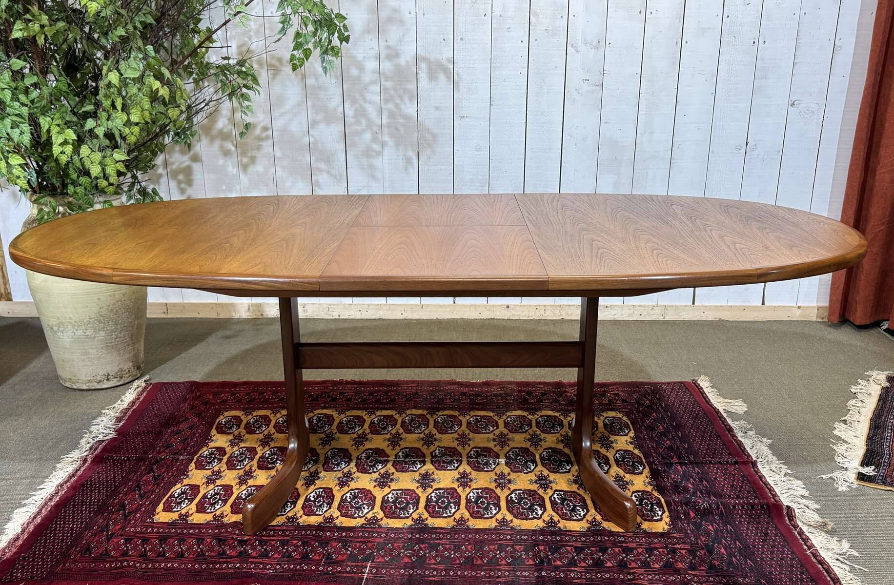G-Plan oval teak table from the 1970s with a butterfly extension.