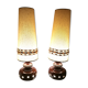 Pair of vintage ceramic lamps with double lighting