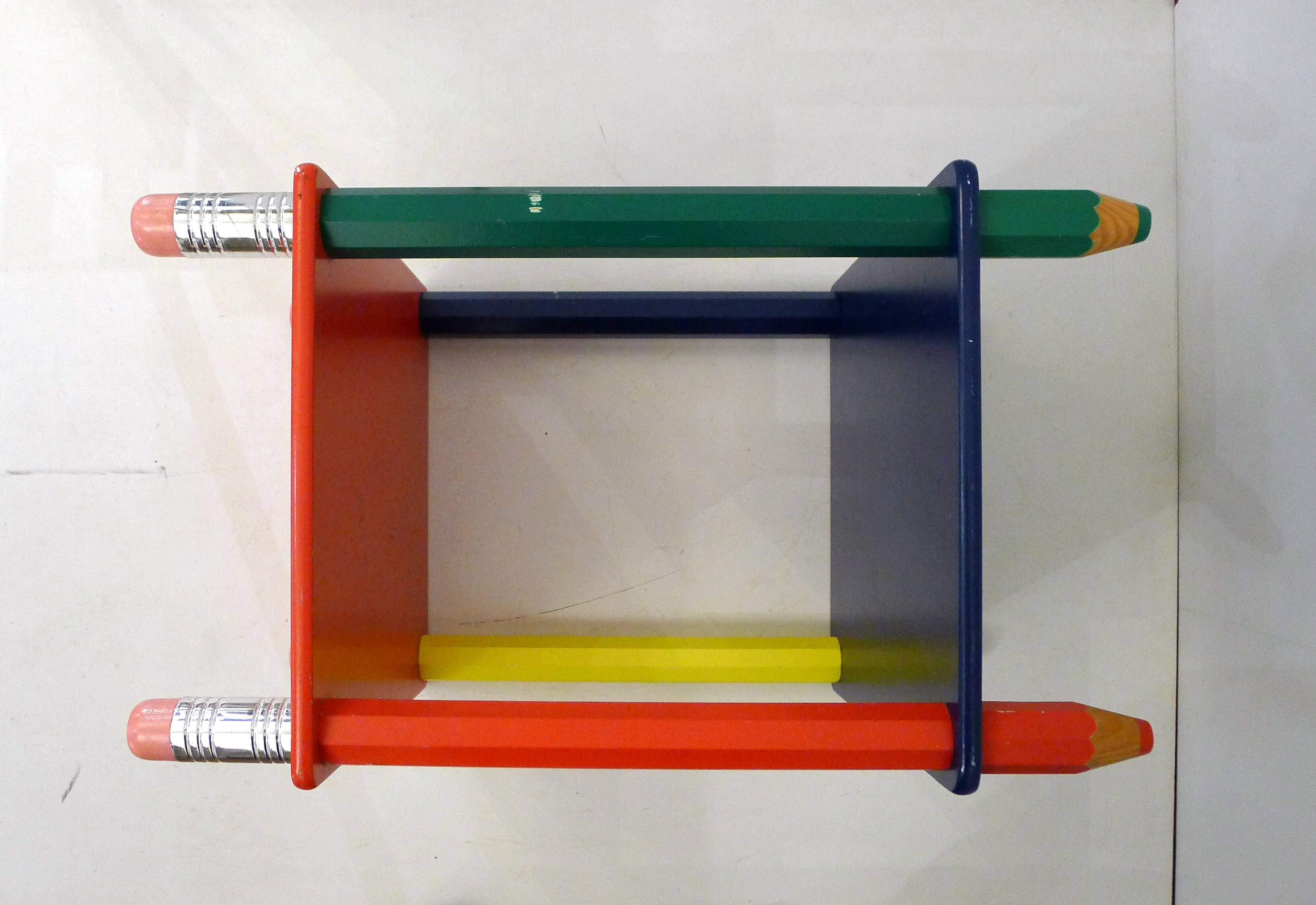Side table / bedside table Colourful crayons 1980s