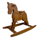 Grand cheval à bascule ancien en pin