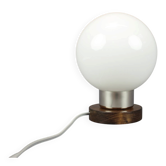 Mid-century Globe table lamp in Czech opaline glass by Pokrok Žilina, 1960s.
