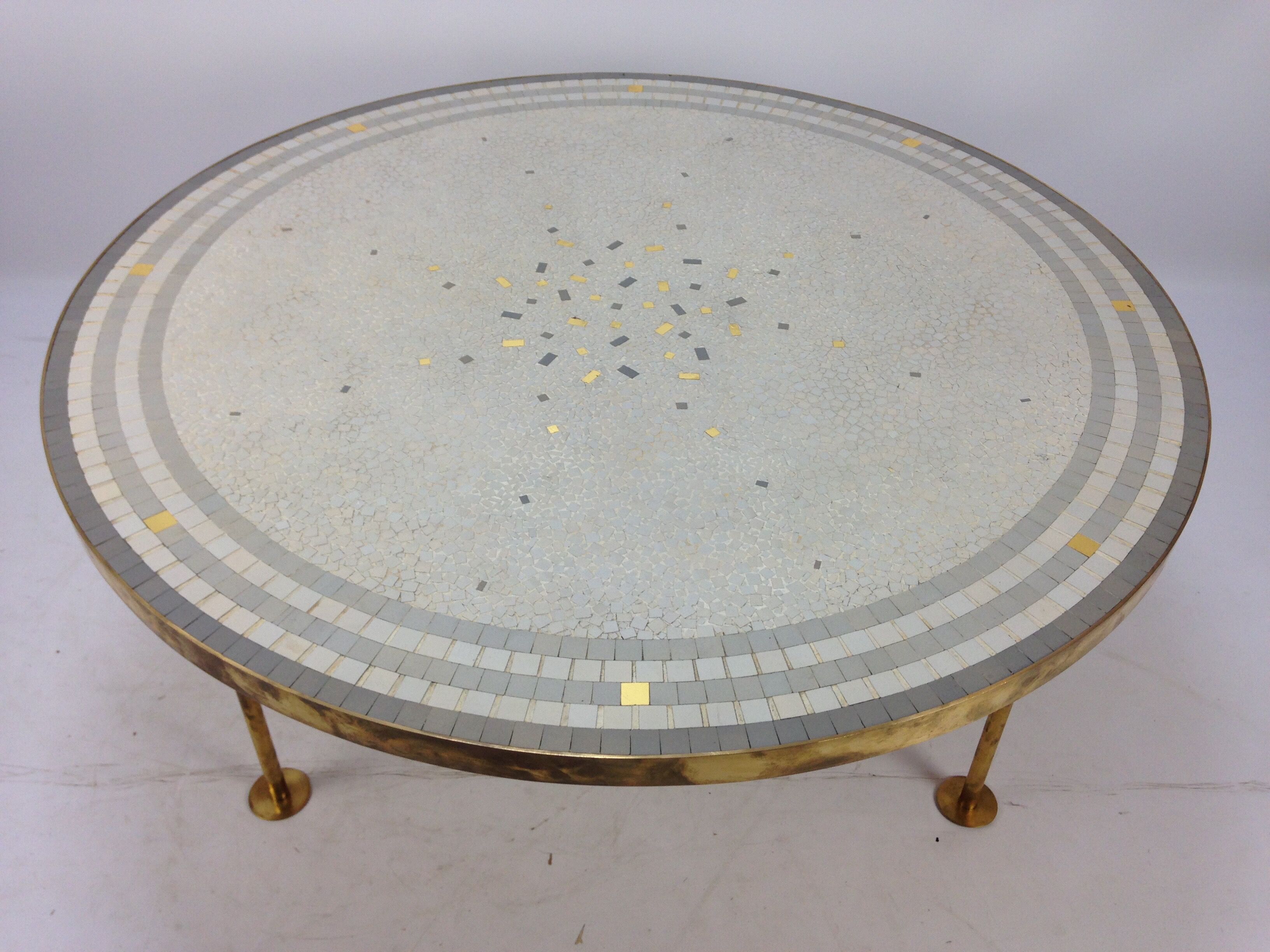 Table basse en mosaïque par Berthold Müller, années 1950