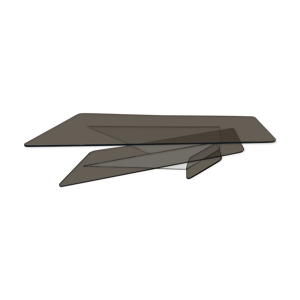 Table basse verre fumé roche bobois signée Sacha Lakic