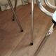 4 blue Formica chairs