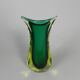 Murano Sommerso vase in green and amber yellow glass, 1960s