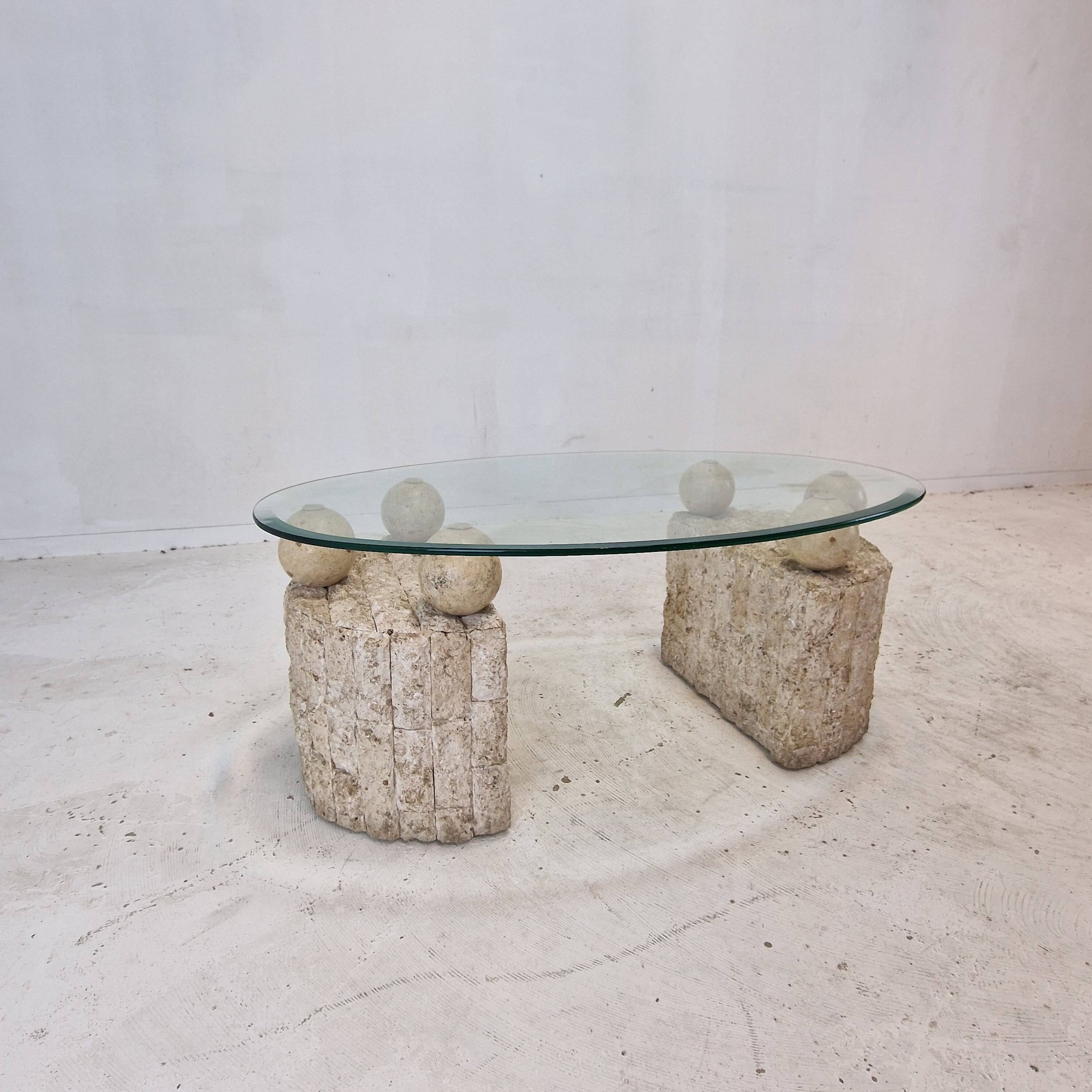 Magnussen Ponte Mactan Stone Coffee or Fossil Stone Table, 1980s