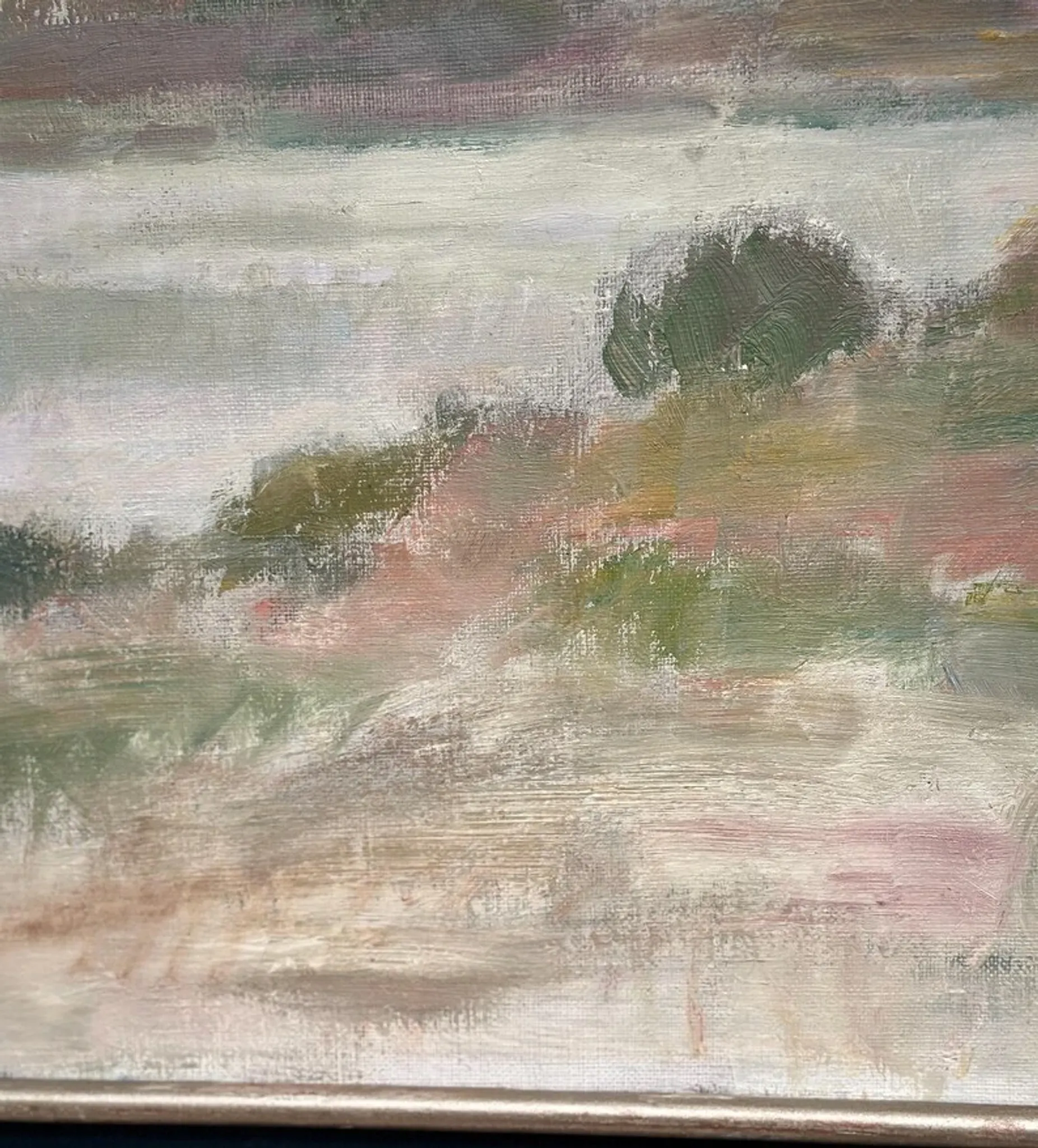 Large Original Swedish Oil on Canvas – "Early Morning" by Gunnel Forssell – Signed – Vintage and Framed – 83 × 50 cm (32.7" × 19.7")