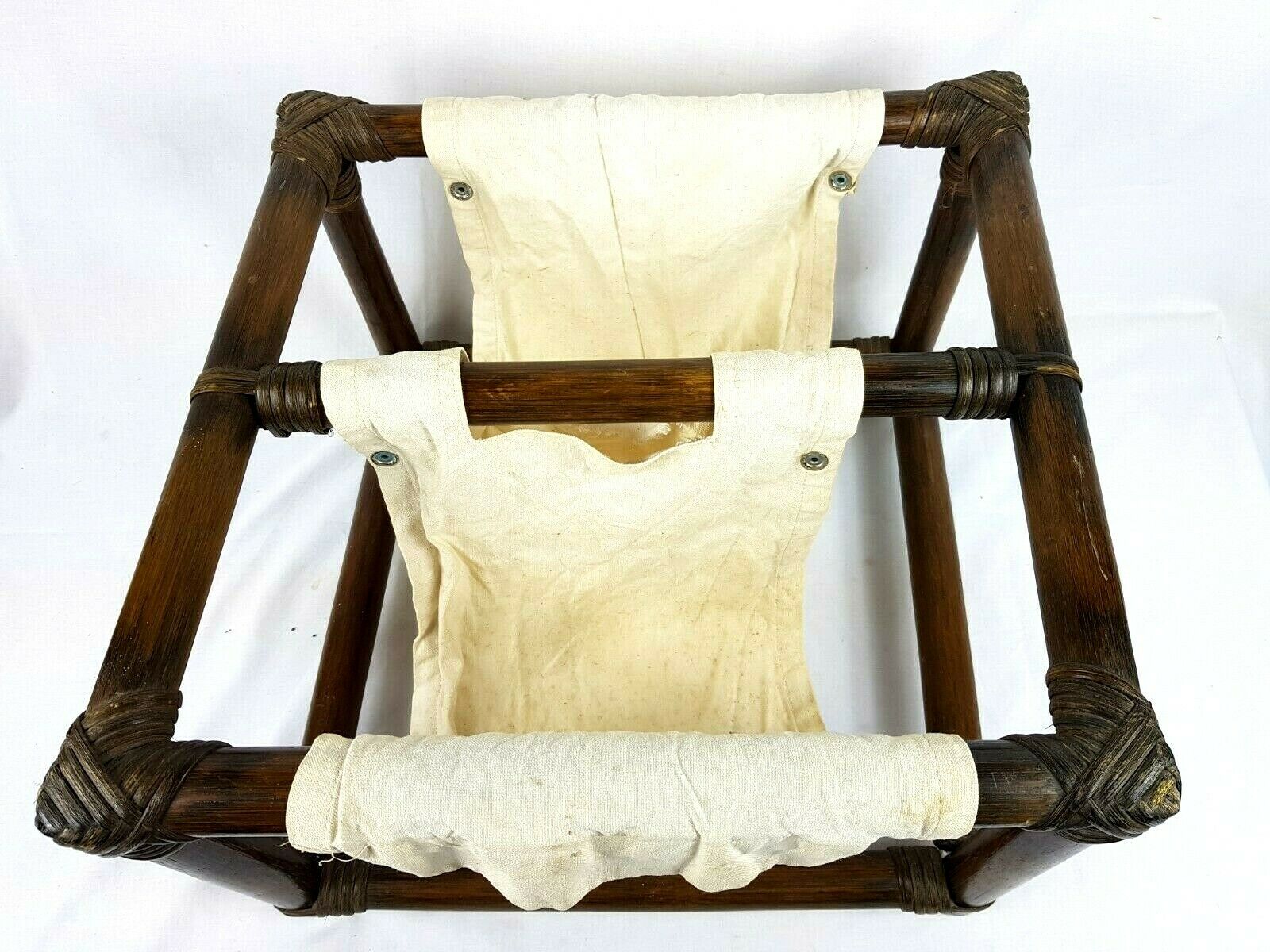 Bamboo magazines door, vintage rattan 70s