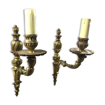 Paire d'applique en bronze 1 lumière
