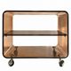 Chariot de service vintage en lucite fumé marron – Attribué à Michel Dum