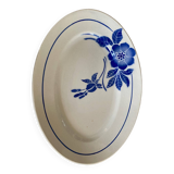 Oval dish blue flowers digoin