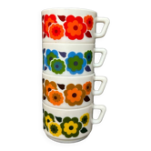 Arcopal coffee cup lotus flower pops 70s