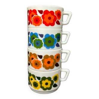 Arcopal coffee cup lotus flower pops 70s