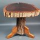 Brutalist teak stool or side table, 13 kg, 2 available D344 /1/