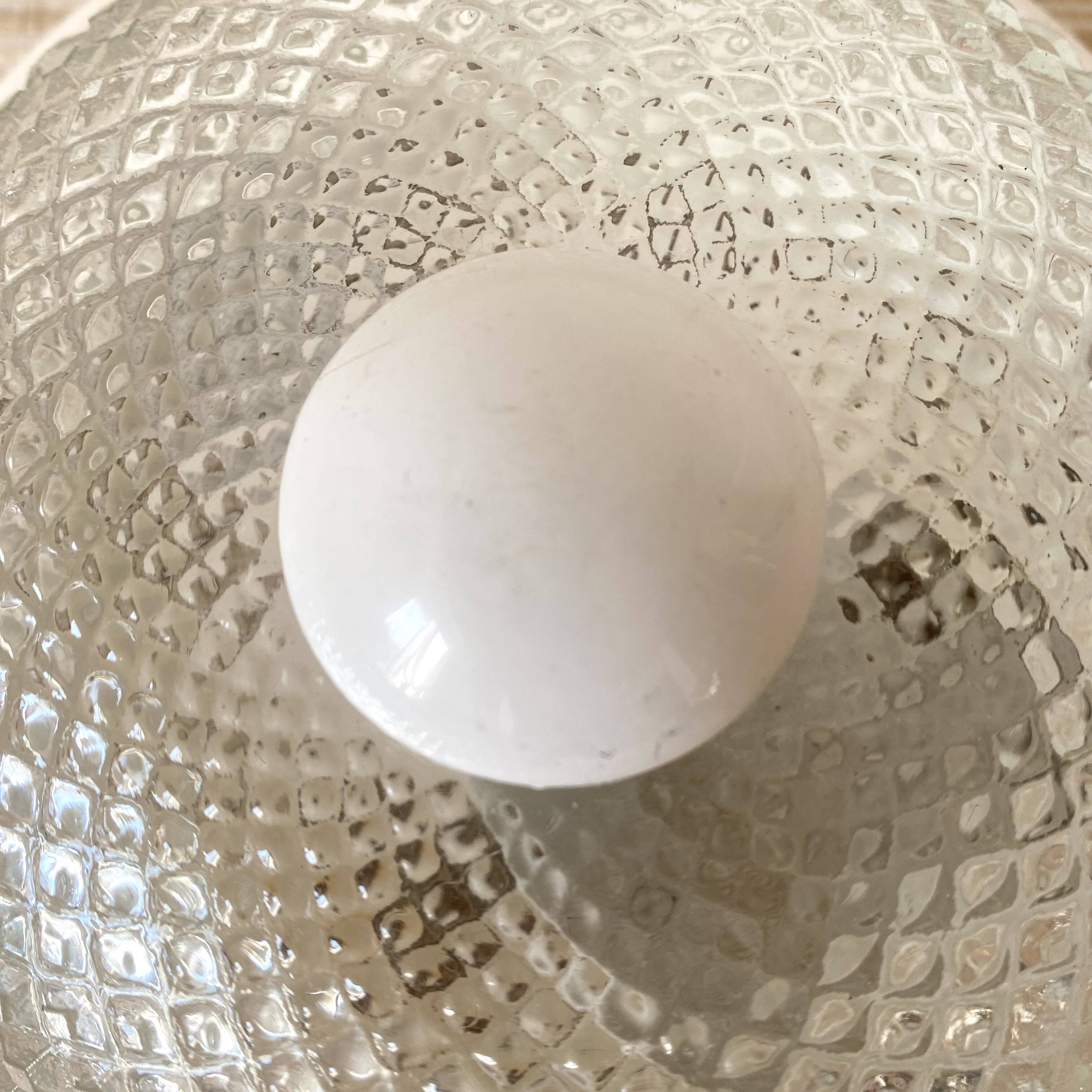 Round vintage glass and metal ceiling light