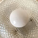 Round vintage glass and metal ceiling light