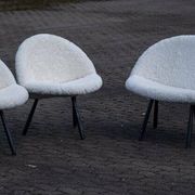 Mid-Century Sofa and Armchairs, Denmark, 1960s, Set of 3