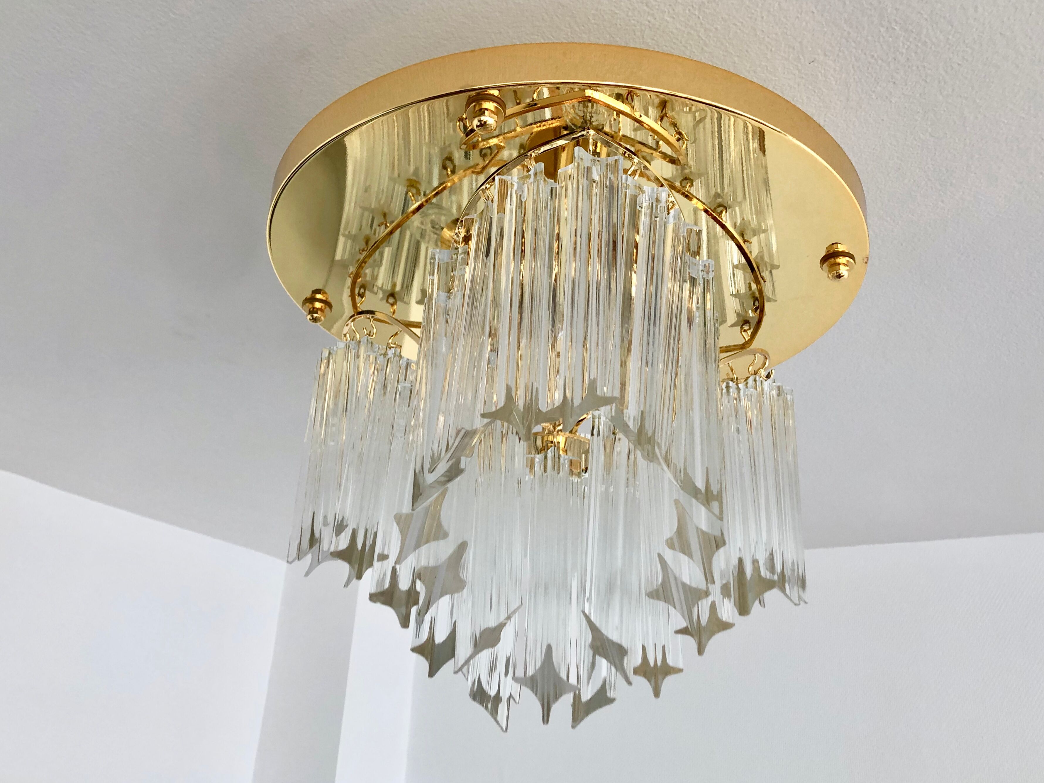 Novaresi Murano glass ceiling lamp, 1970