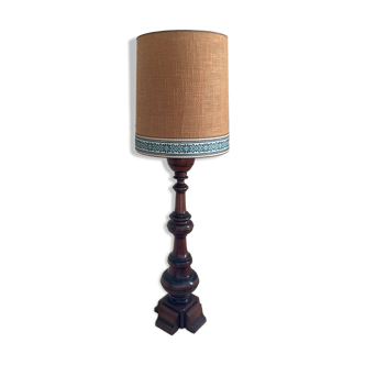 Lampadaire vintage en bois année 70