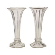 Pair of Clear Val Saint Lambert Luxval 'Americain' Vases, 23 cm