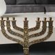 Old Large Menorah/Jewish/Hebrew Candlestick with 7 lights. Signed "Israel". 1950s. Size 23 x 24 cm