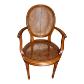 Fauteuil médaillon canné de style Louis XVI