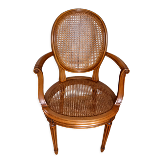Canned medallion armchair in Louis XVI style