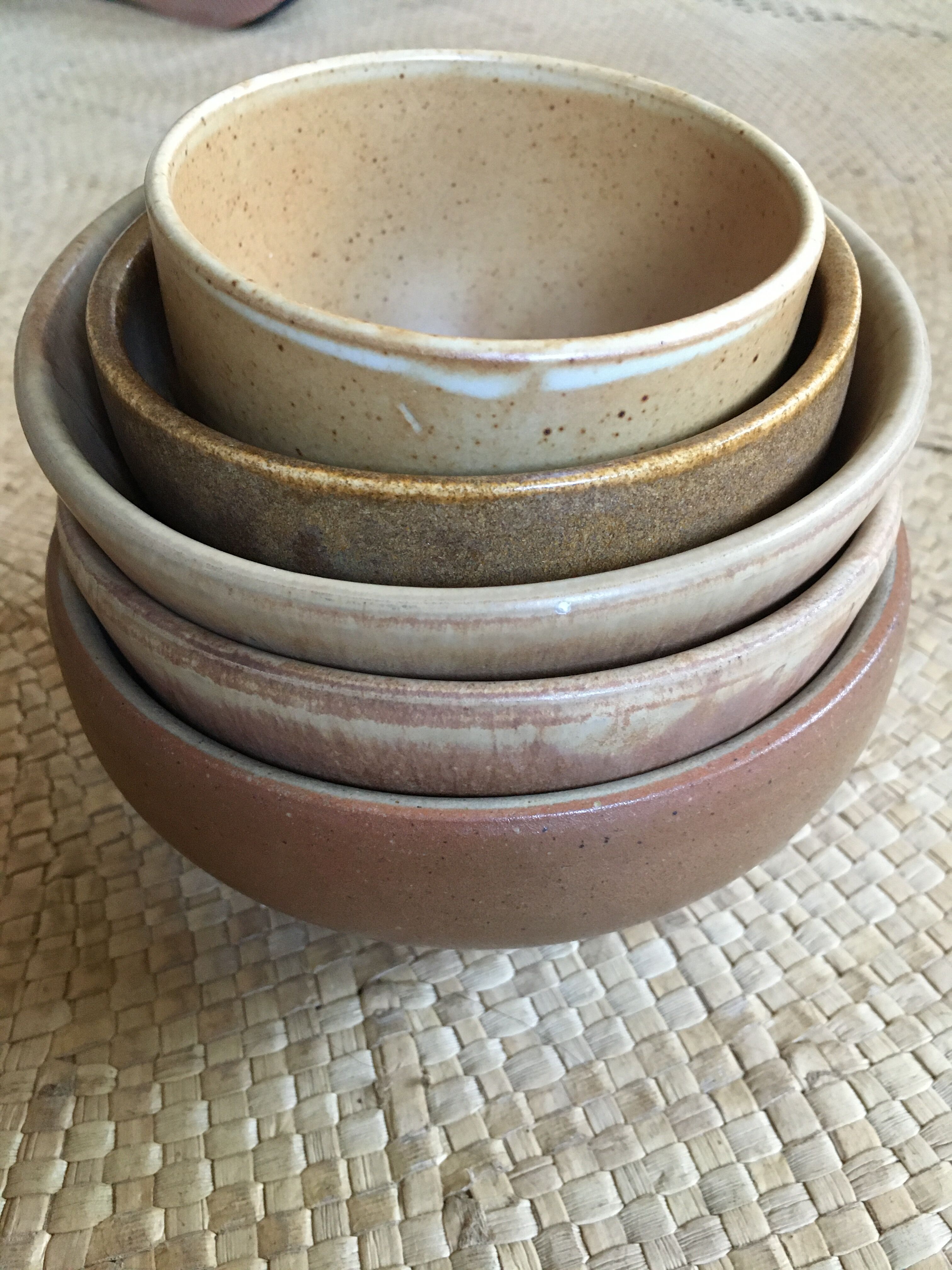 Lot of 5 sandstone bowls