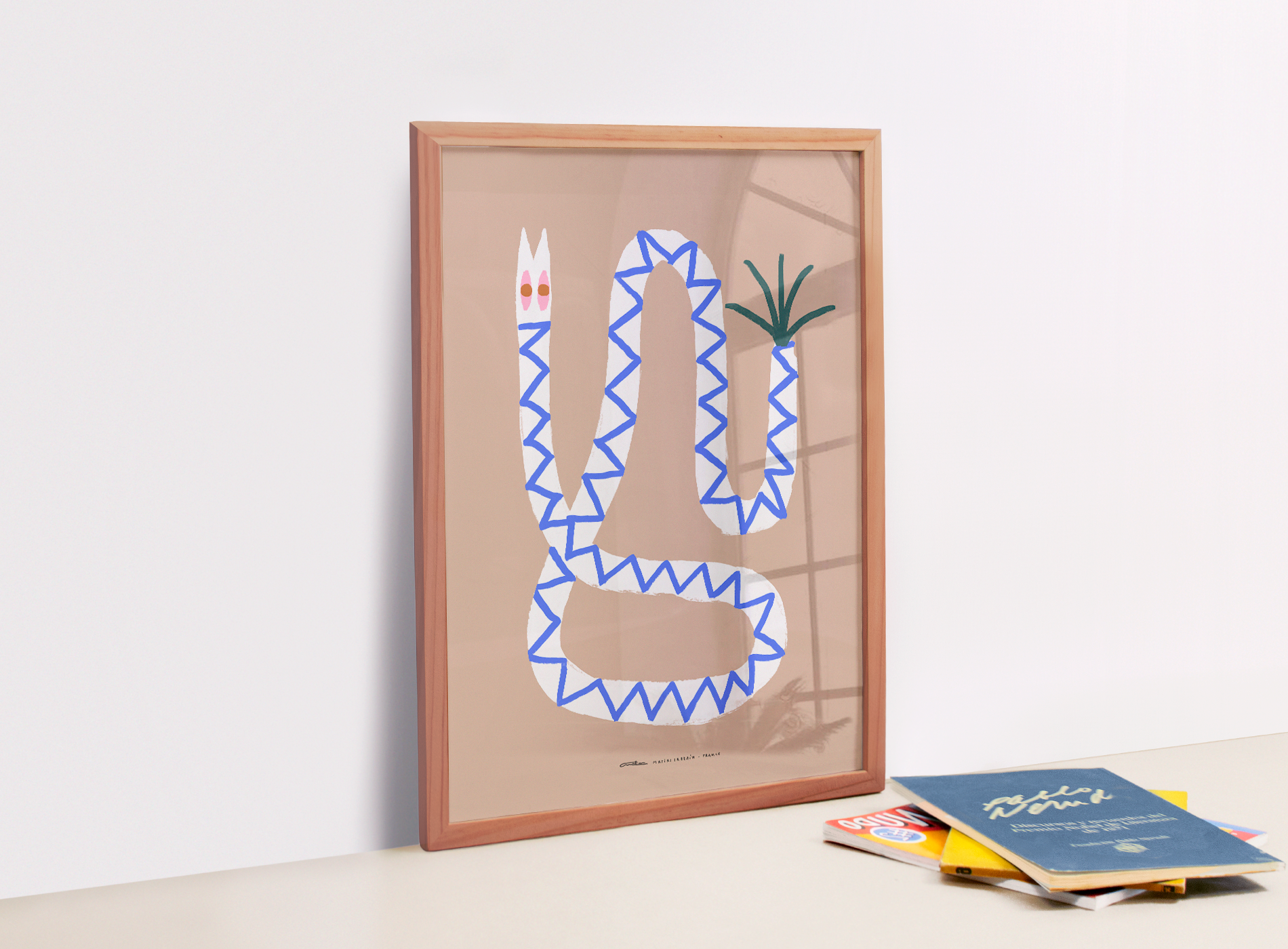 Pop-up Christmas 22 - Blue zigzag snake wall poster 50cm*70cm