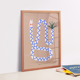 Pop-up Christmas 22 - Blue zigzag snake wall poster 50cm*70cm