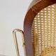 1970s Thonet-Style Rocking Chair, Brass & Wicker