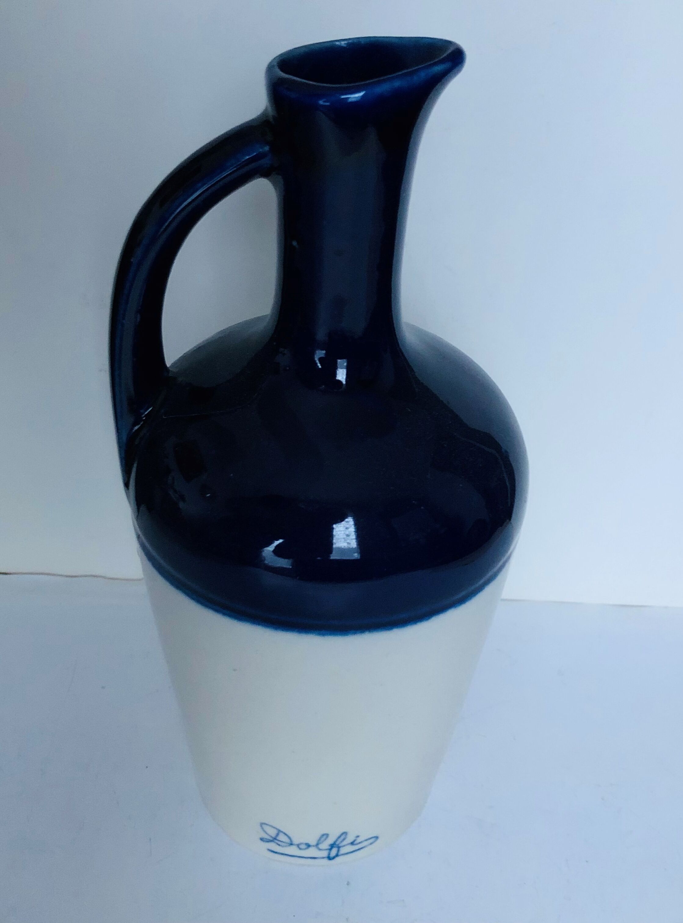 Pitcher in glazed stoneware signed Dolfi