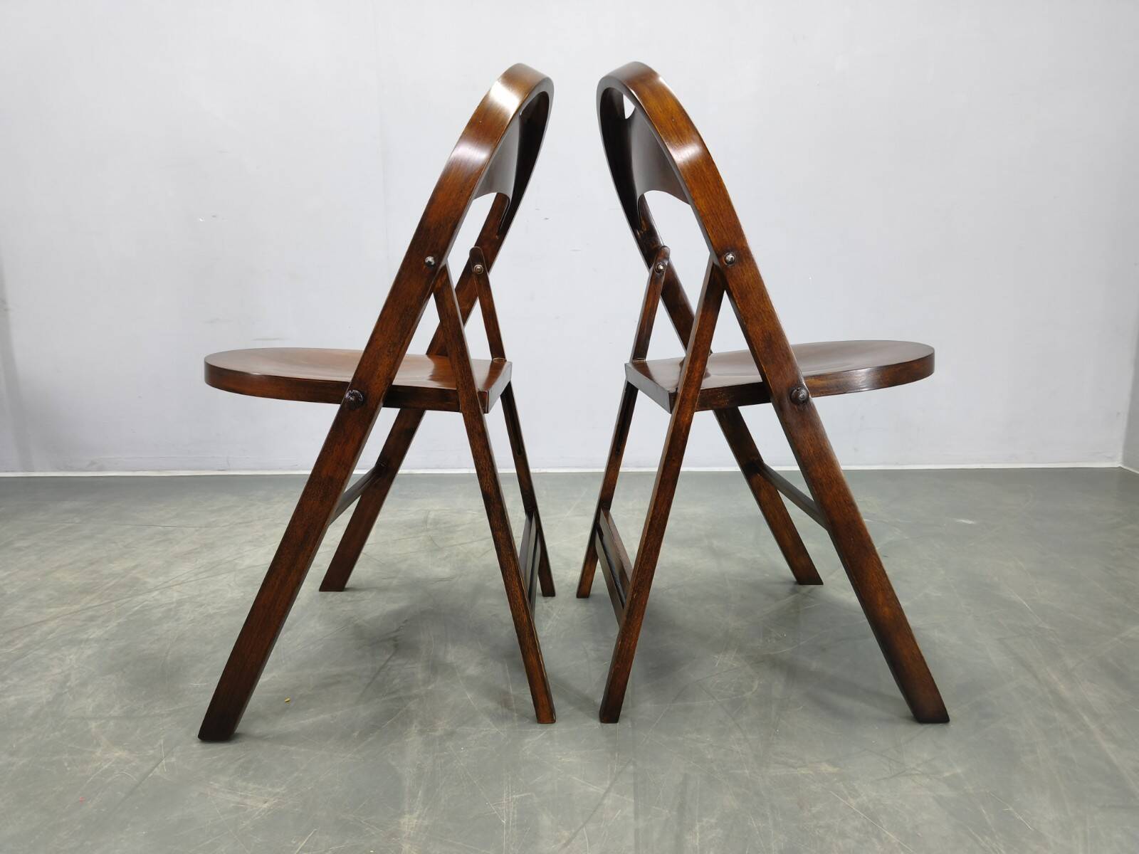 Pair of Bauhaus Folding Chairs B751 by Ligna, Czechoslovakia 1930s