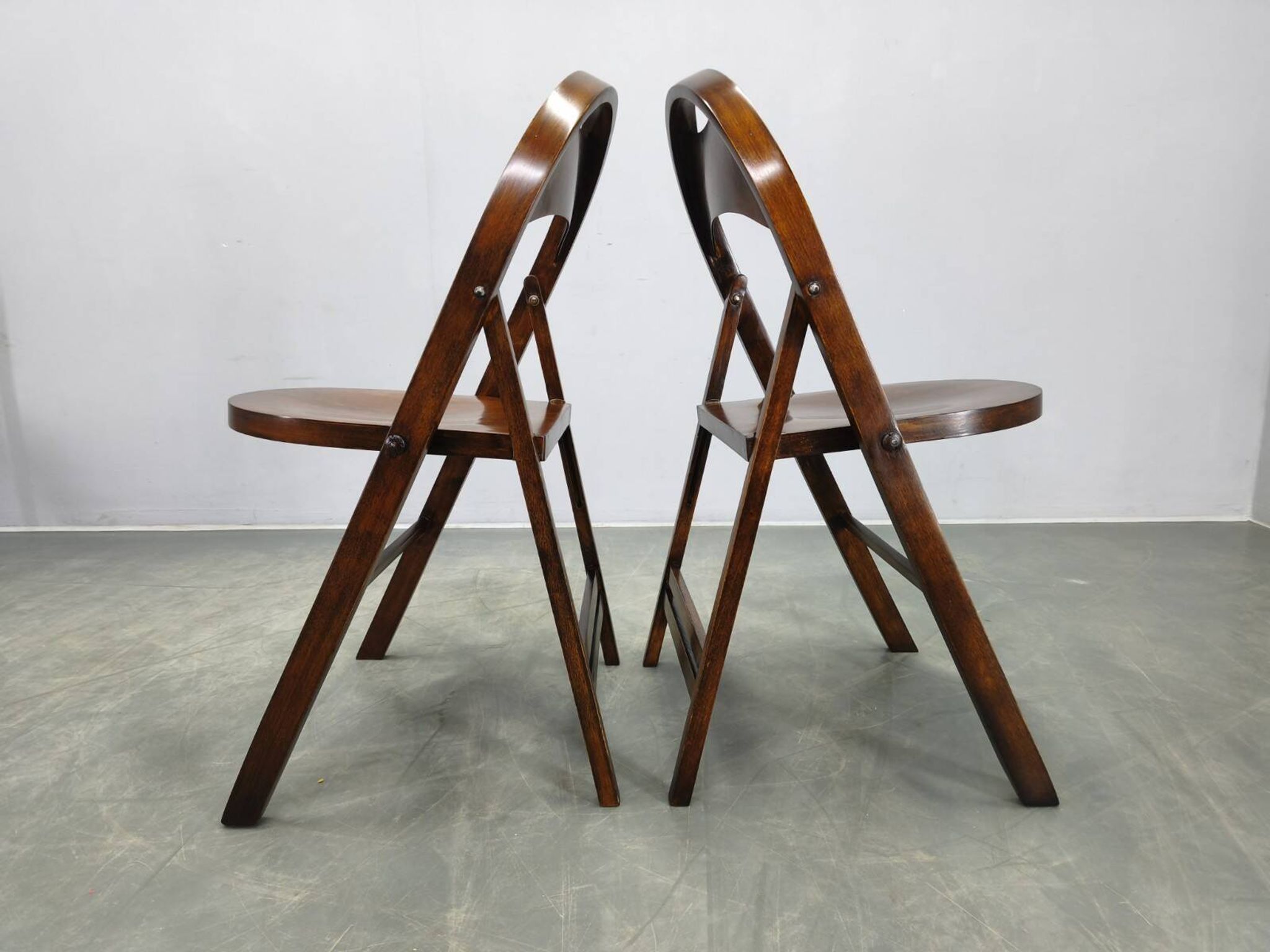 Pair of Bauhaus Folding Chairs B751 by Ligna, Czechoslovakia 1930s