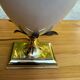 Large vintage 70s table lamp Maison Le Dauphin in brass & ceramic cr