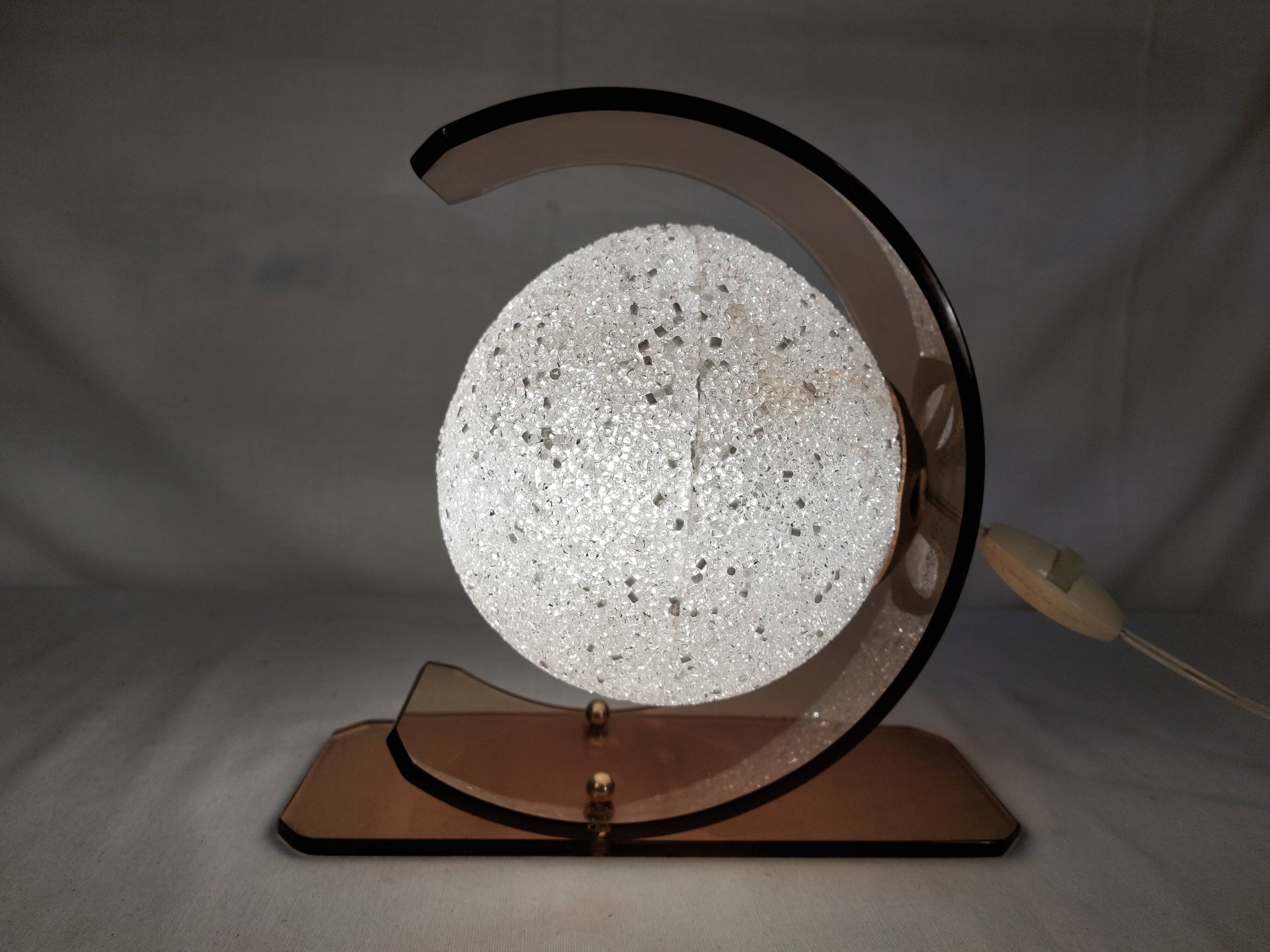 Vintage table lamp in plexiglass and Perspex