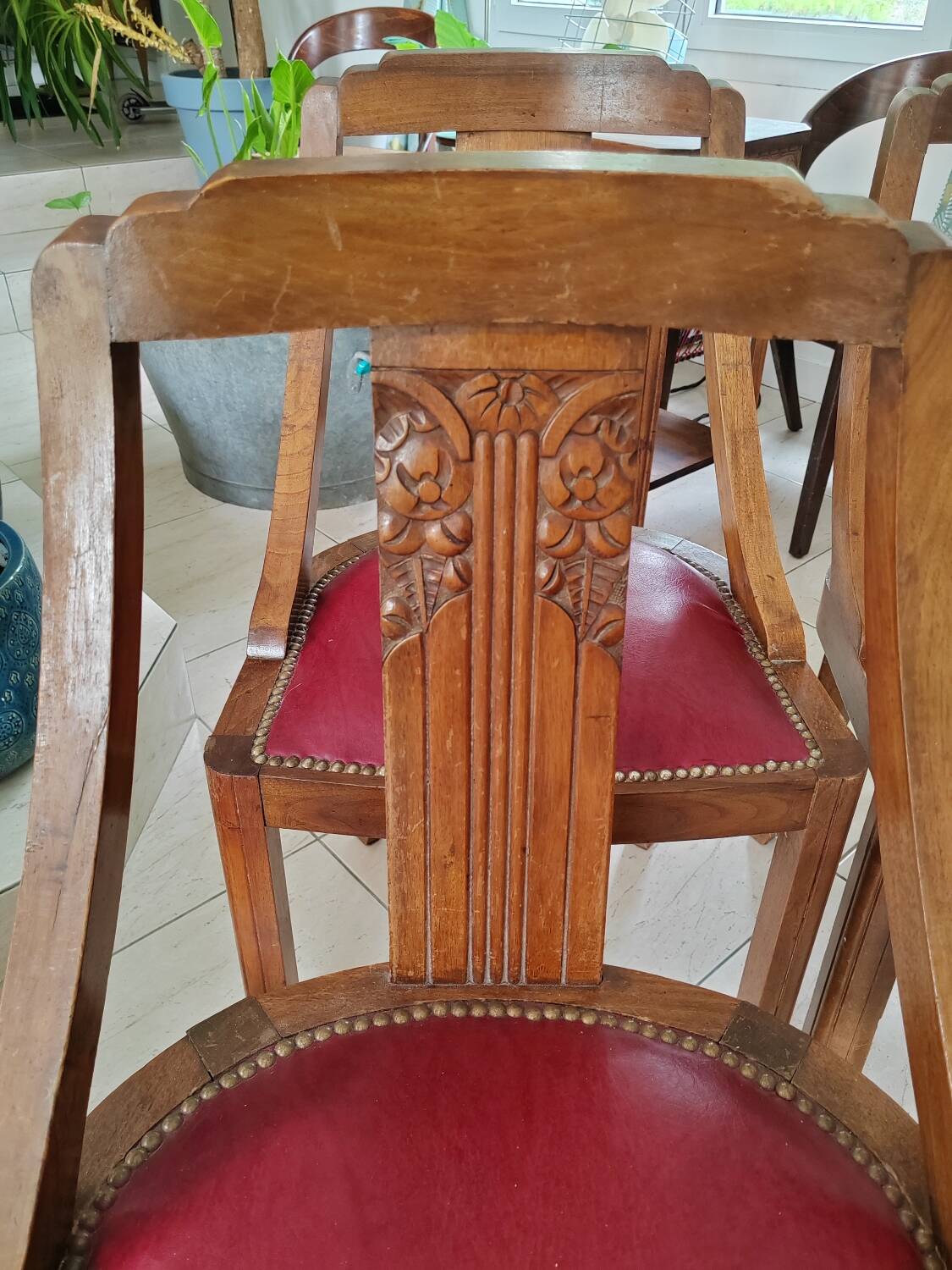 Antique Art Deco style gondola chairs