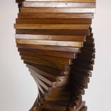 Sculptural wooden lamp base. 1980s