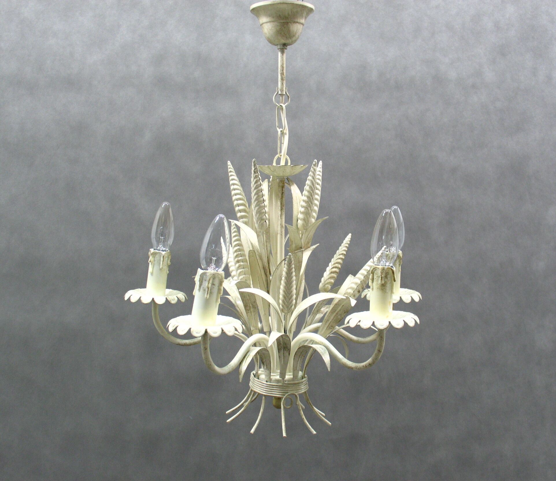 Lustre floral Hollywood Regency, années 1970