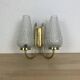 1950s brass and tulip Bubble wall lamp