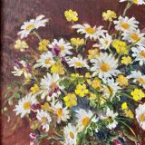 Framed floral oil painting