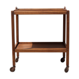 Wooden service with wheels