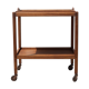 Wooden service with wheels