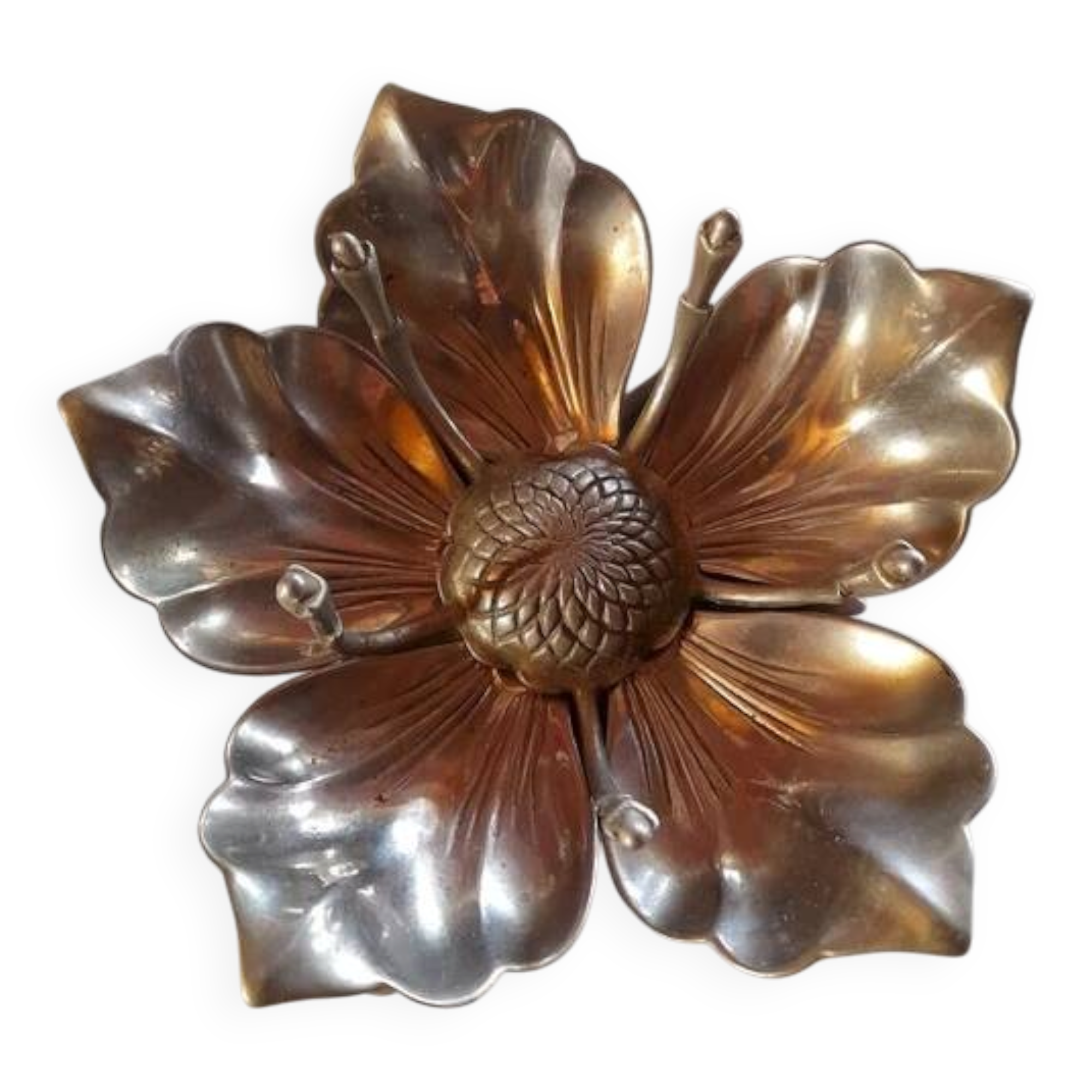 Silver-plated flower ashtray 1970