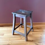 Old workshop stool, solid wood kitchen