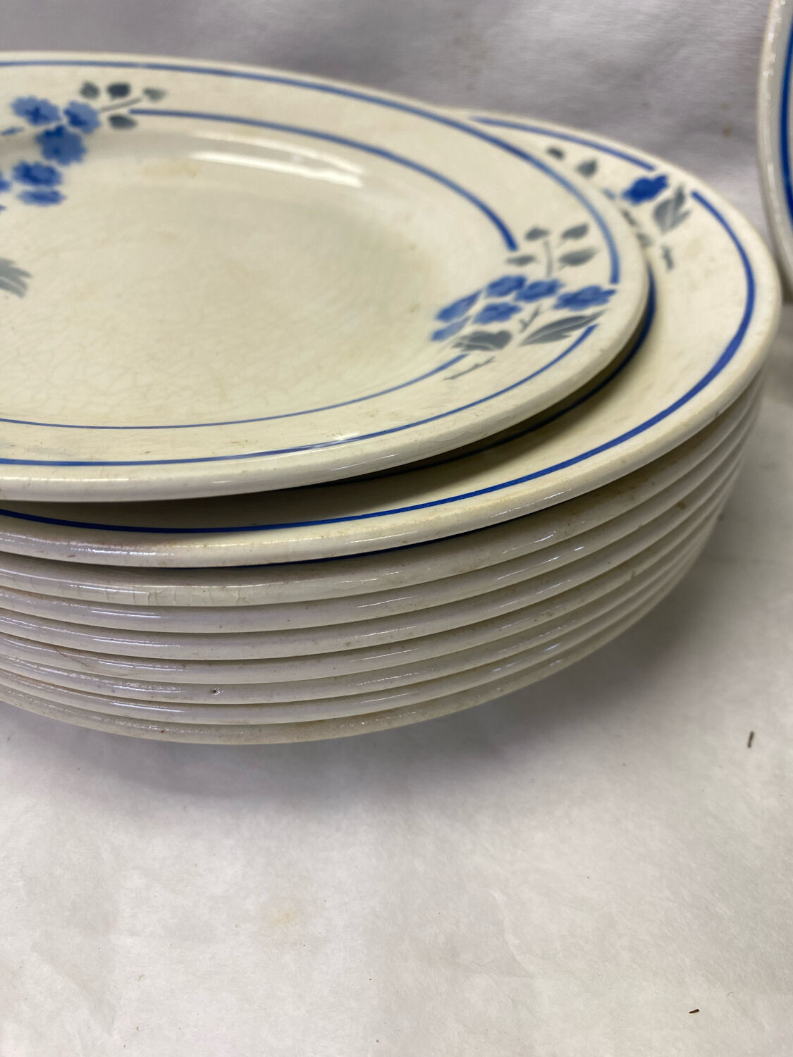 Set of 10 old plates PB Rochechouart Limoges
